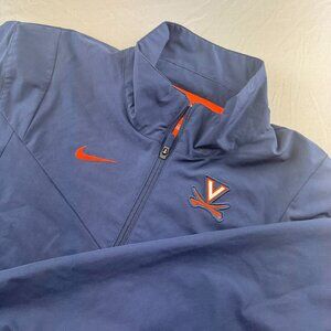 Nike Full Zip Virginia Cavaliers Jacket Pockets Navy Blue NCAA Collegiate Men S